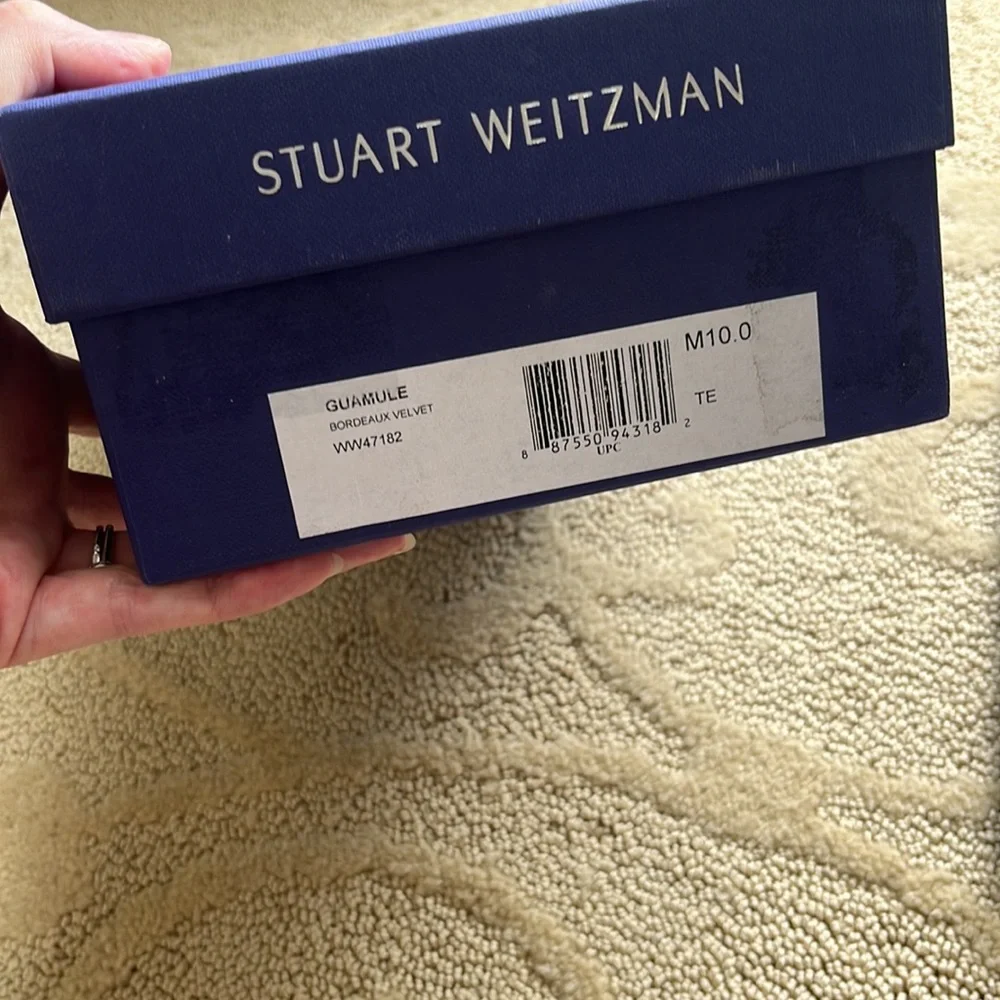 Stuart Weitzman Guamule Flat in Bordeaux Velvet NIB - Picture 6 of 6